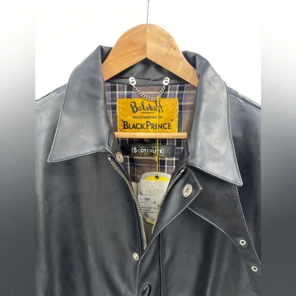 Belstaff Vintage Rugged Black Prince made in italy jacket Xl